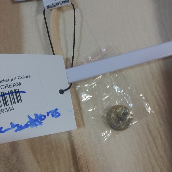 Hyfve Layered With Love Cream Natural Neutral Classic Jacket Size L - Picture 8 of 11